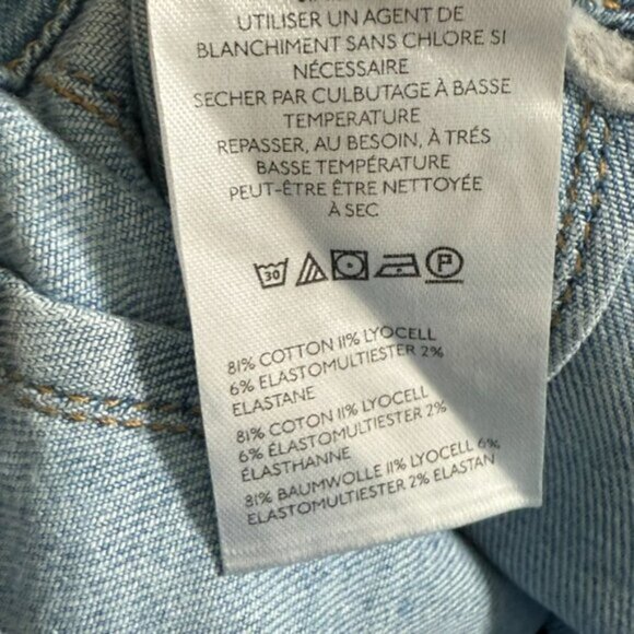 Maeve Anthropologie Colette Wide Leg Crop Jean Light Wash Patch Pocket Sz 28 NWT - Picture 7 of 13